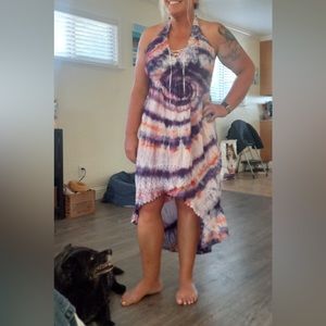 Ice dye dress Peruvian cotton